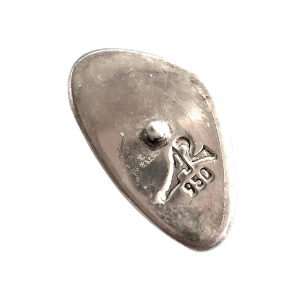 High Fashion Signed by the Artist Sleeping Beauty 950 Silver Stud Earrings - Picture 5 of 8